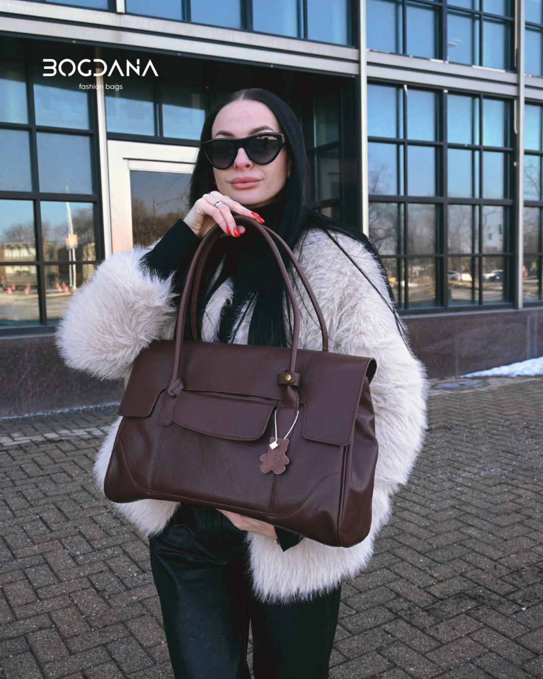 Silhouette Noir Genuine Leather Shoulder Bag