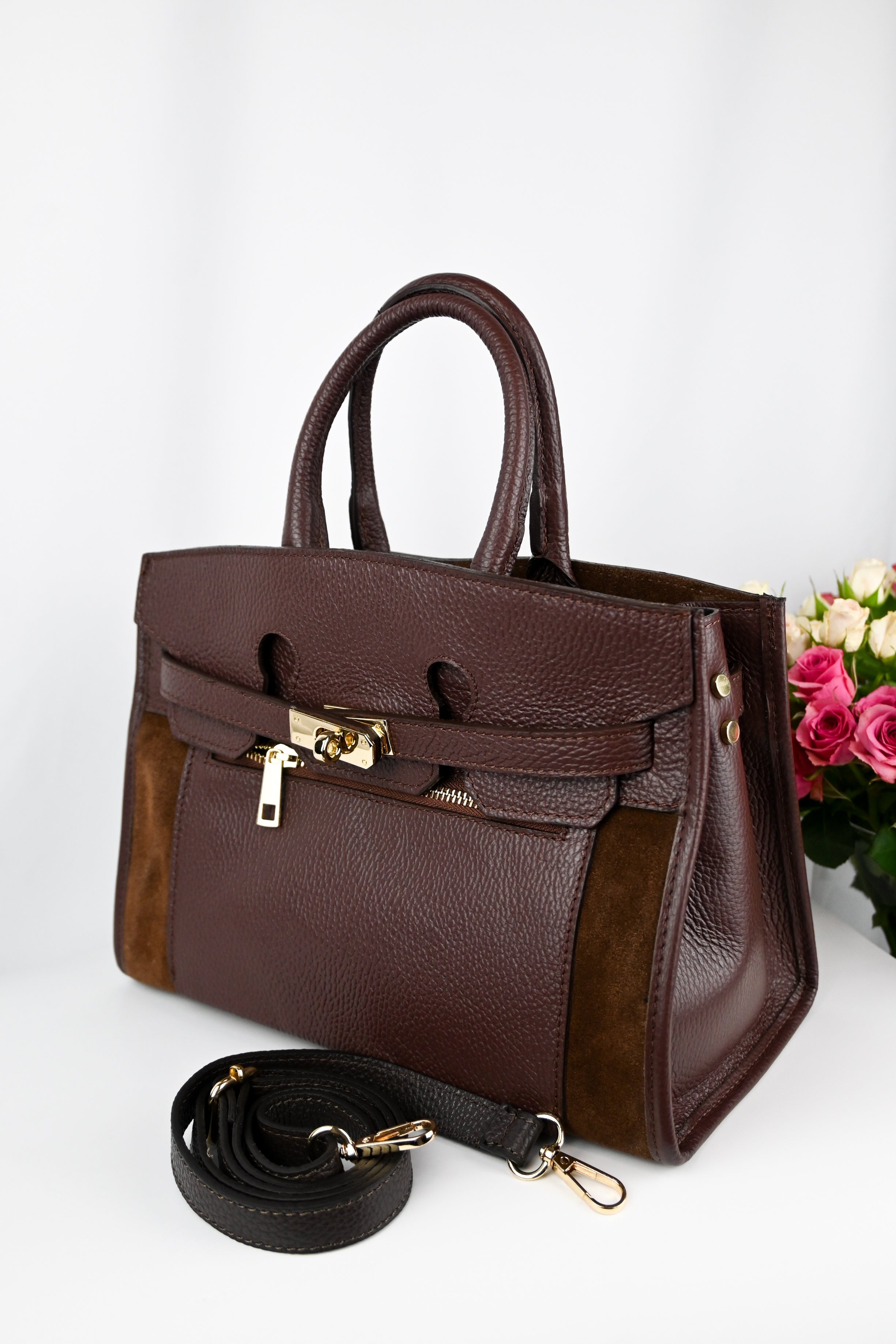 Elegant Aylana Firenze Leather Bag with Long Adjustable Strap