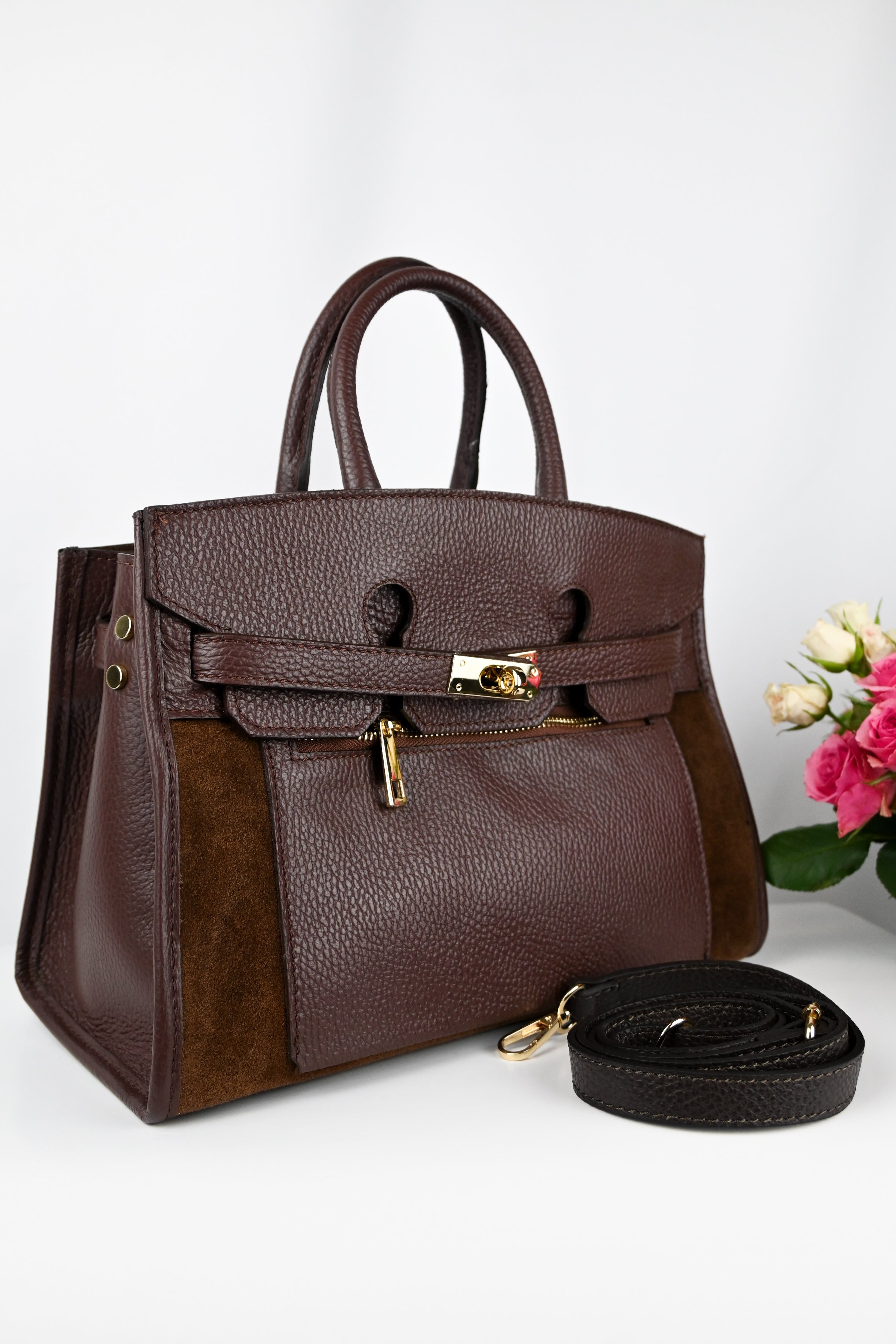 Elegant Aylana Firenze Leather Bag with Long Adjustable Strap