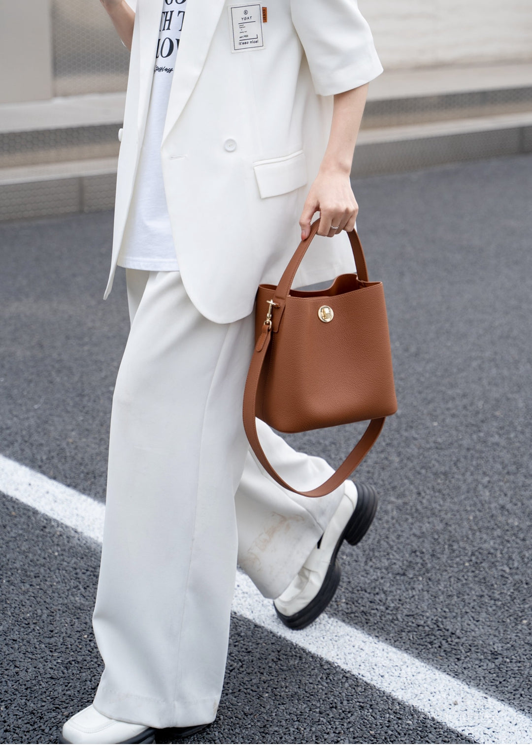 Monéva DuoLeather — Genuine Grained Leather Bag with Two Straps