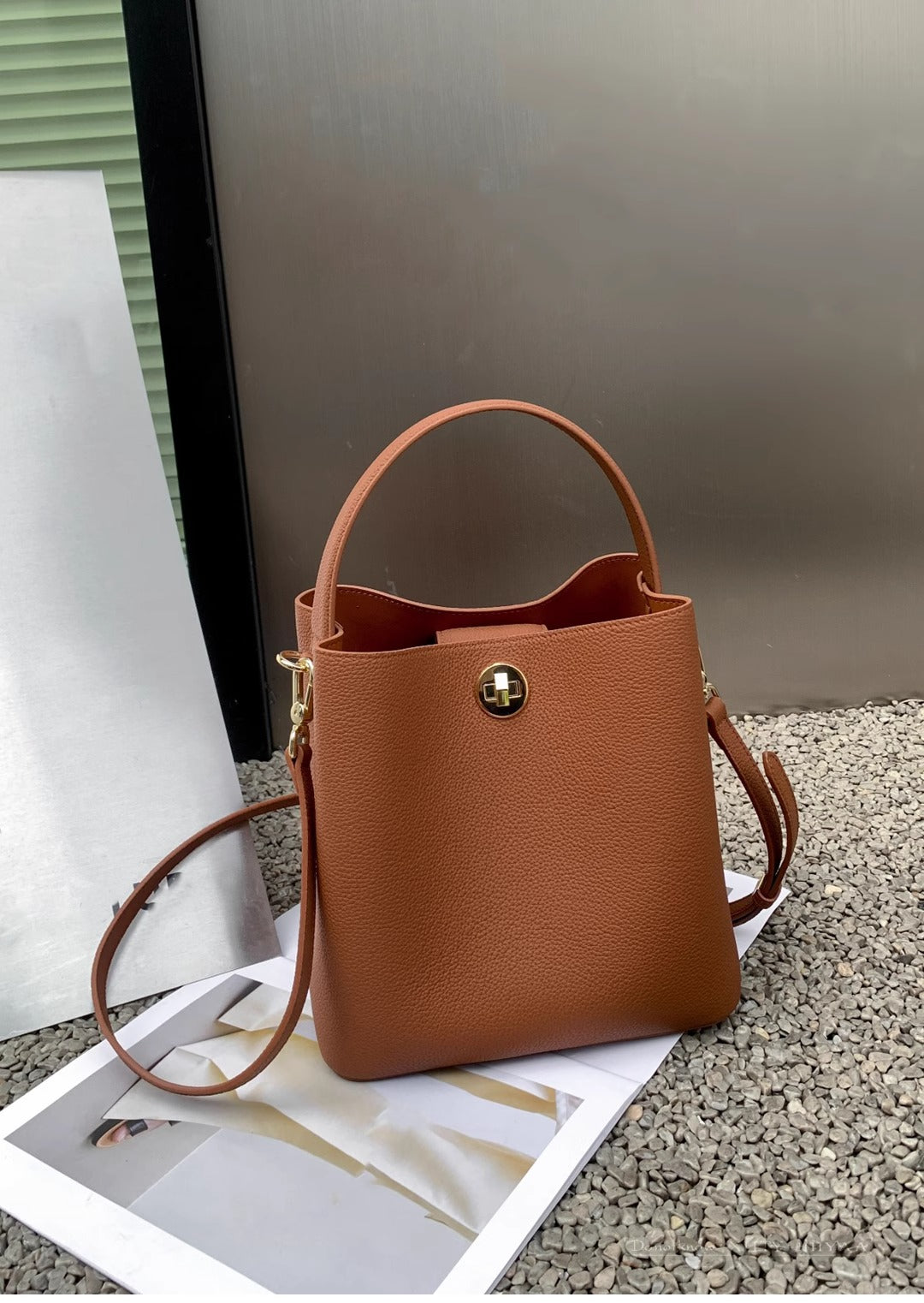 Monéva DuoLeather — Genuine Grained Leather Bag with Two Straps