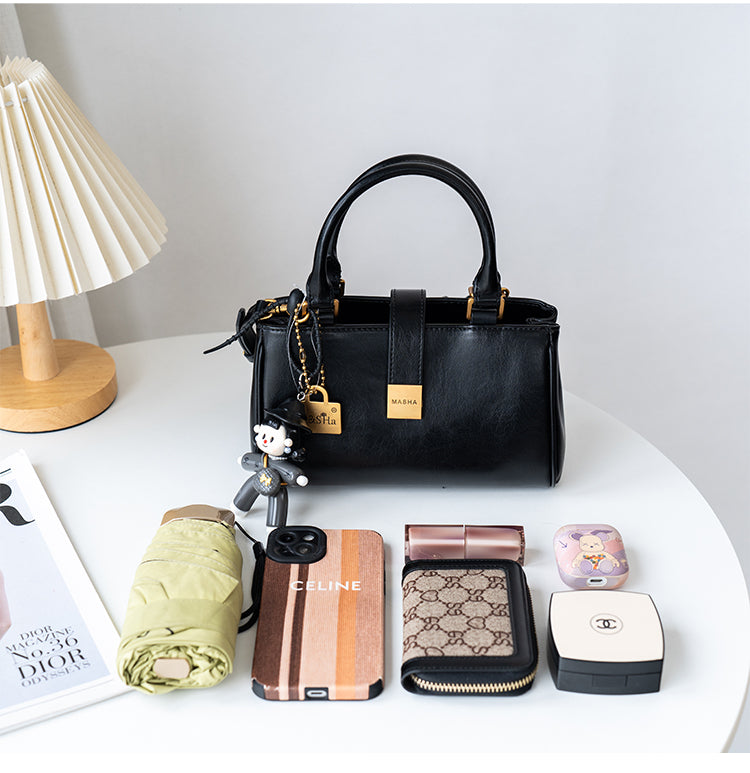 Chic Charm” – Leather Bag with Adorable Details