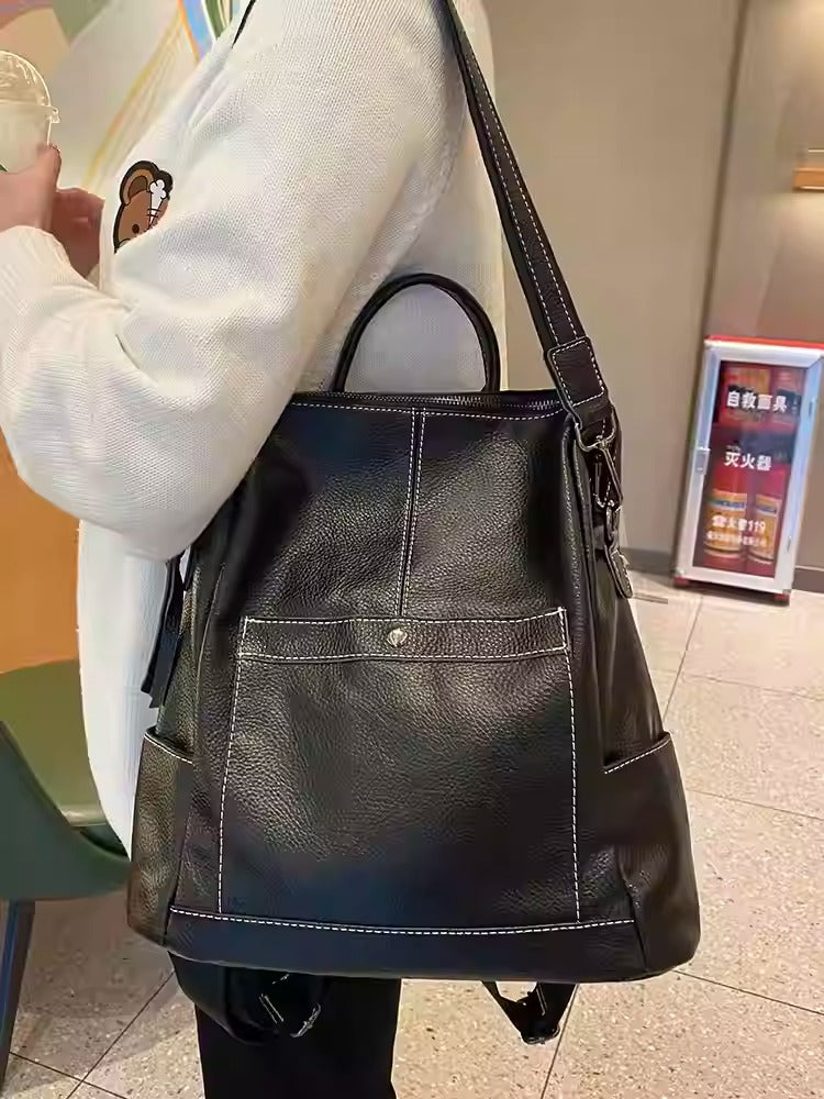 Genuine Leather Backpack - Stylish and Versatile