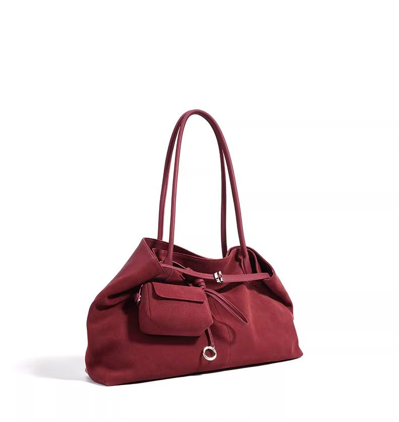 Bogdana Duo Luxe — Shoulder Bag Made from Genuine Leather and Natural Suede