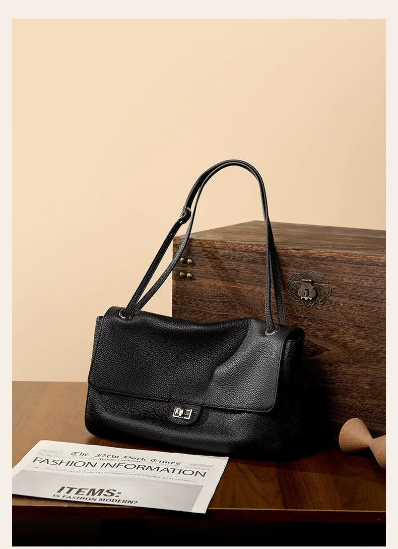 Classic Duo — Genuine Leather Shoulder Bag