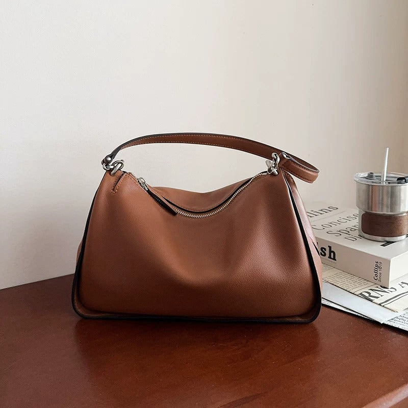 The Elara Soft Leather Shoulder Bag – Genuine Leather Hobo Bag