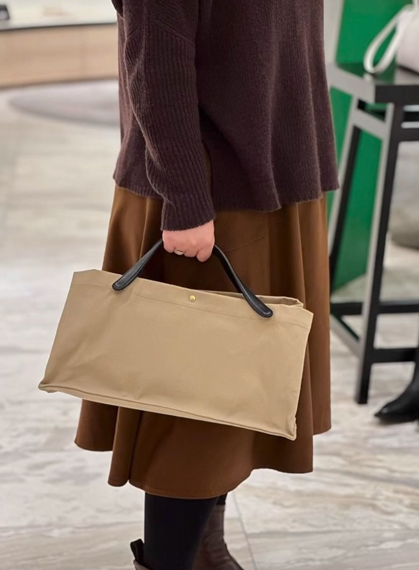 Canvas & Leather Tote Bag Set