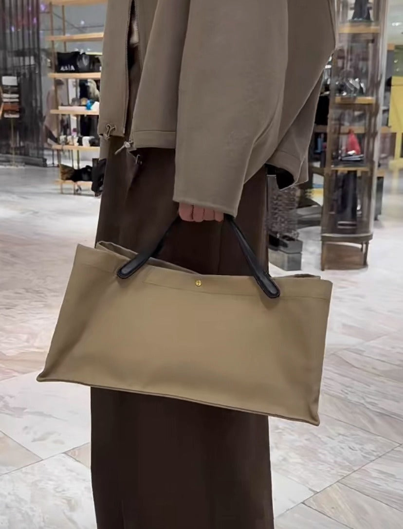 Canvas & Leather Tote Bag Set