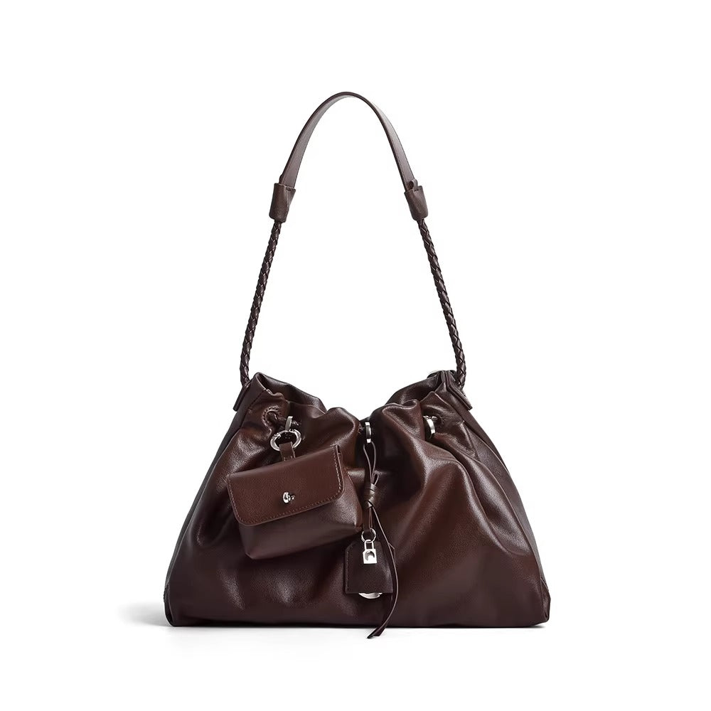 Mila Leather Bucket Bag