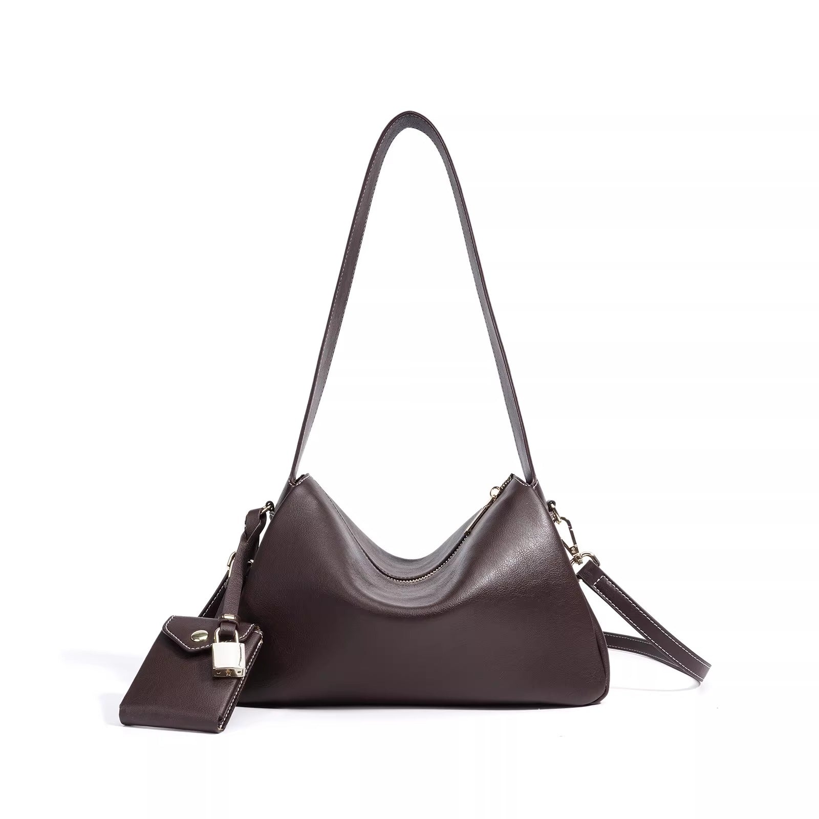 Genuine Leather Shoulder Bag “Soft Elegance” with Adjustable Strap