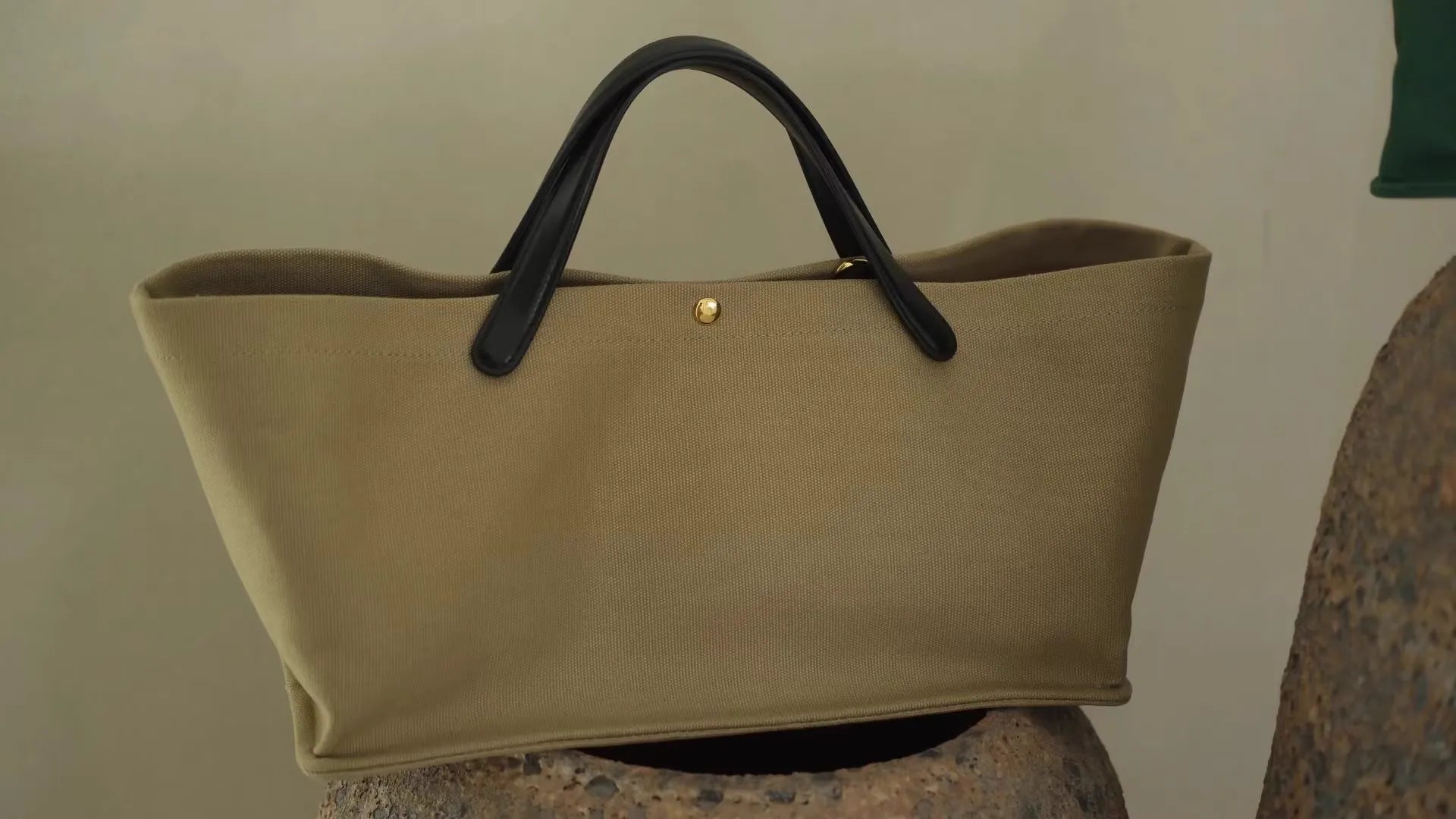 Canvas & Leather Tote Bag Set