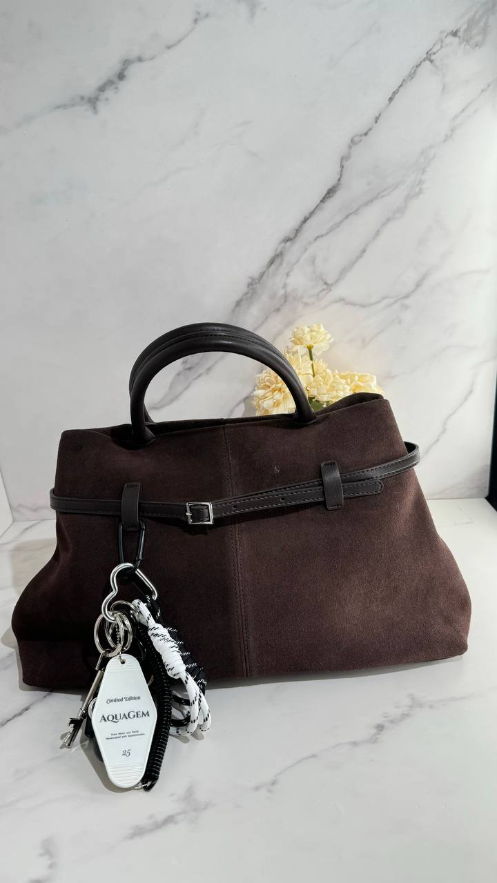 LuxeSuede – Premium Suede and Leather Handbag with Adjustable Strap
