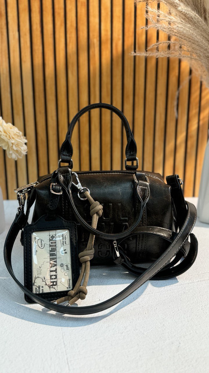 Elegant Genuine Leather Top Handle Bag