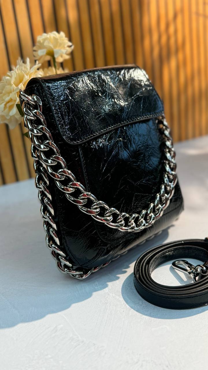Genuine Leather Luxe Chain Bag