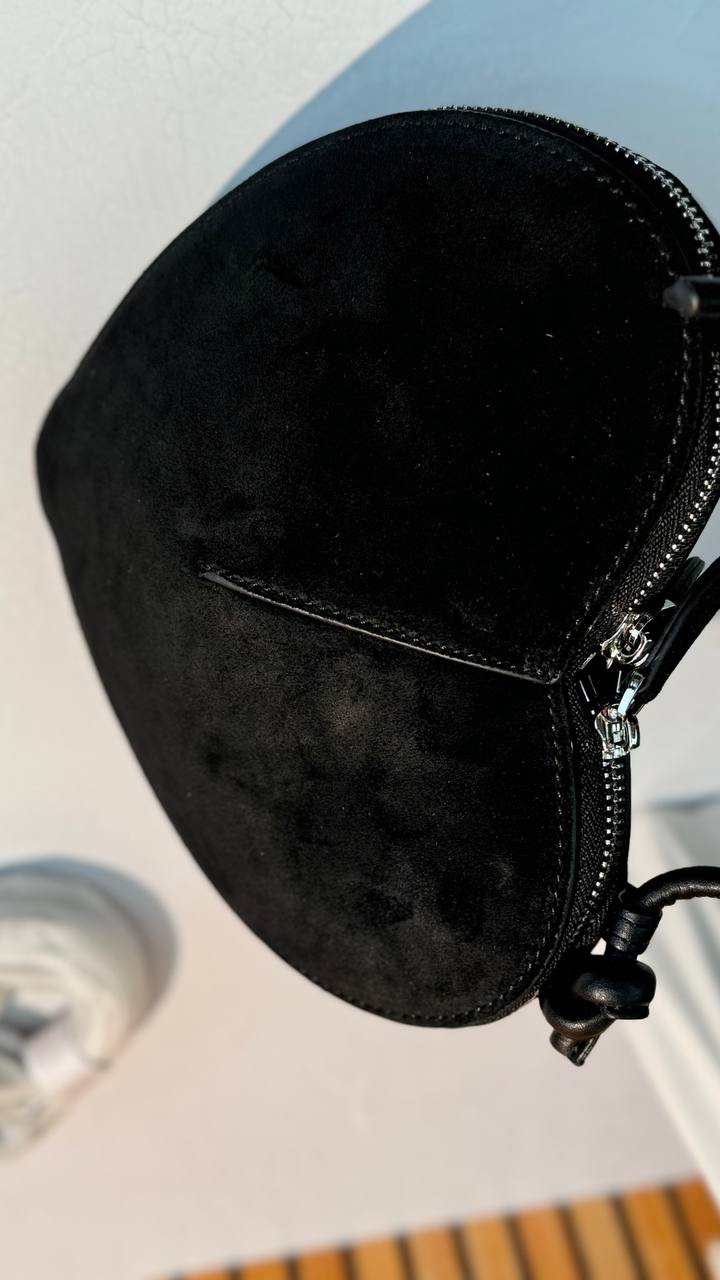 Mini Leather and Suede Handbag “Heart Chic”