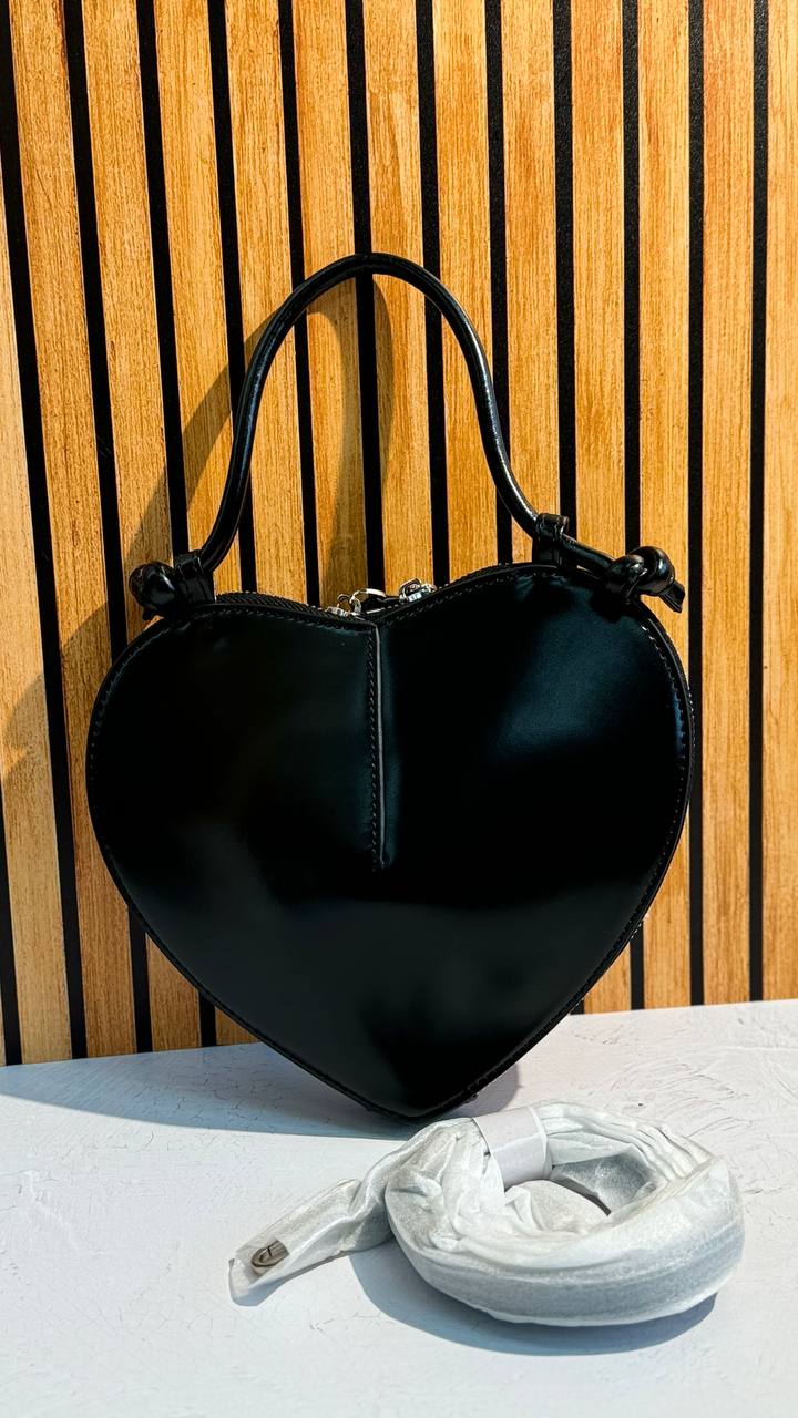 Mini Leather and Suede Handbag “Heart Chic”