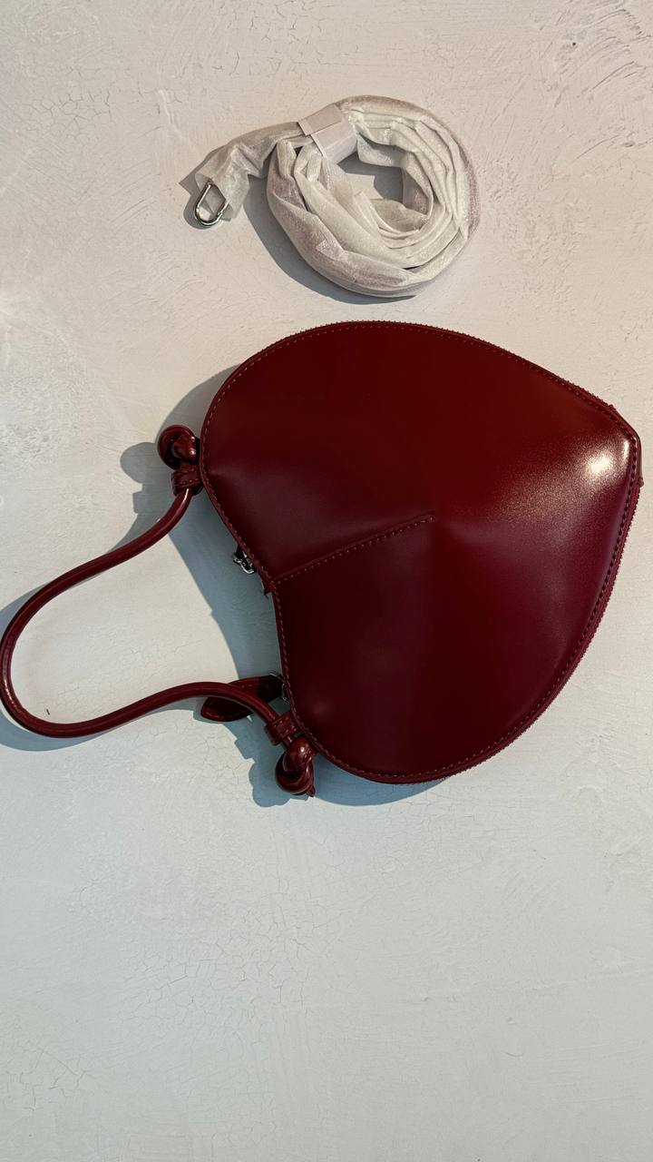 Mini Leather and Suede Handbag “Heart Chic”