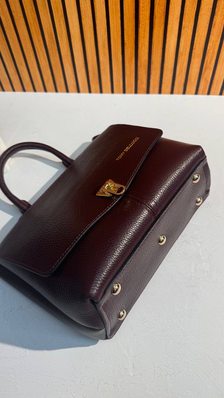 A stylish leather briefcase bag by Tony Bellucci