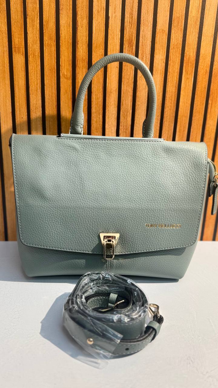 A stylish leather briefcase bag by Tony Bellucci