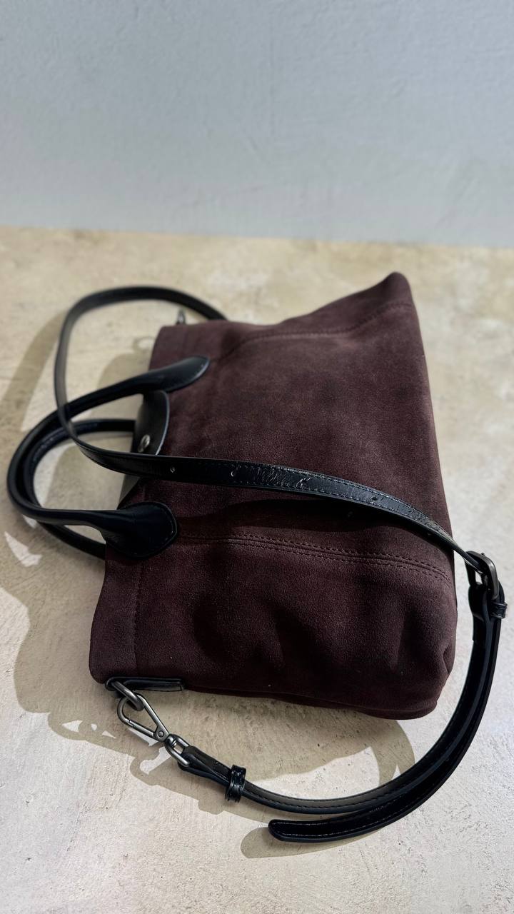 Elegant Nubuck and Genuine Leather Handbag