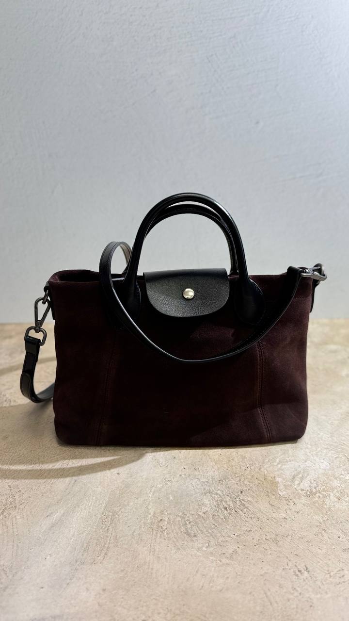 Elegant Nubuck and Genuine Leather Handbag