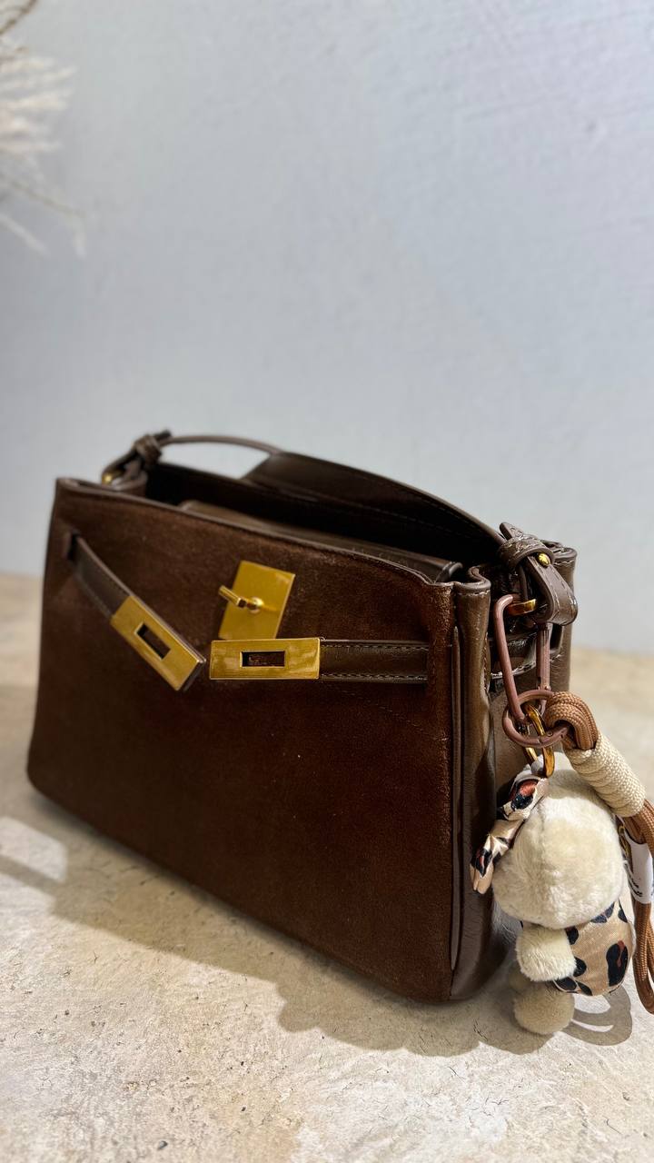 Luxury Elegance Suede & Leather Handbag