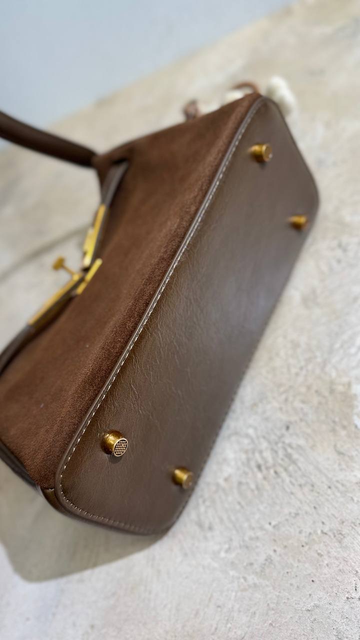 Luxury Elegance Suede & Leather Handbag
