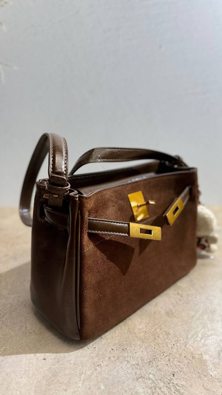 Luxury Elegance Suede & Leather Handbag