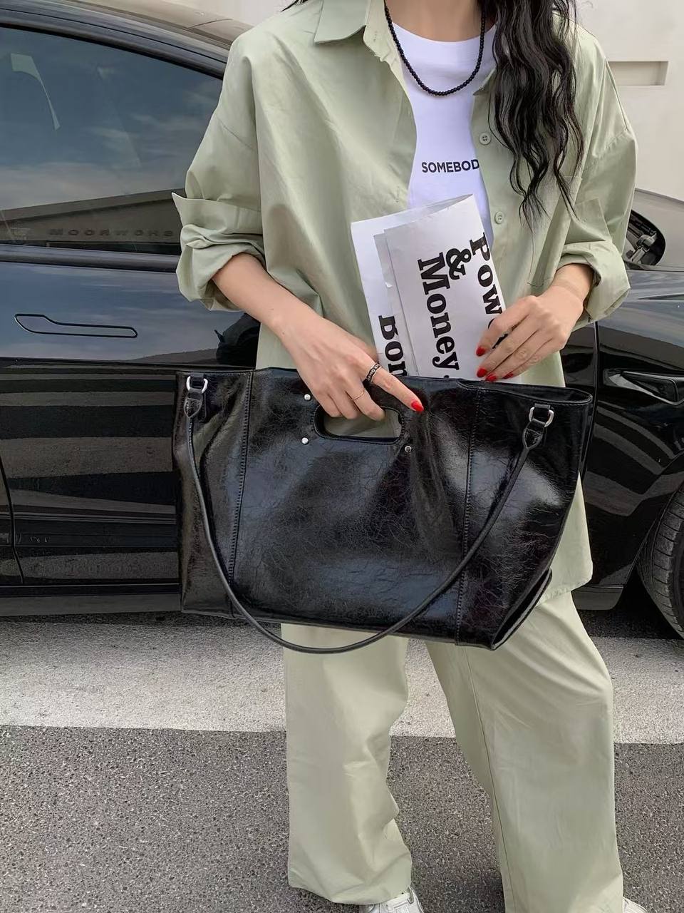 Genuine Leather Shopper Bag — A Bold Statement of Style