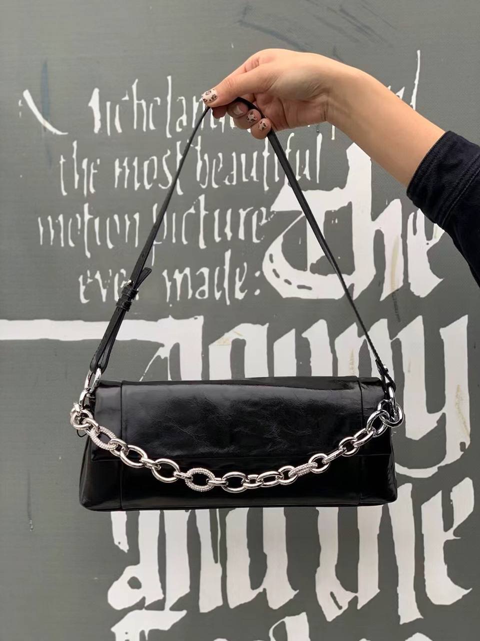 Noir Edge — Statement Leather Shoulder Bag