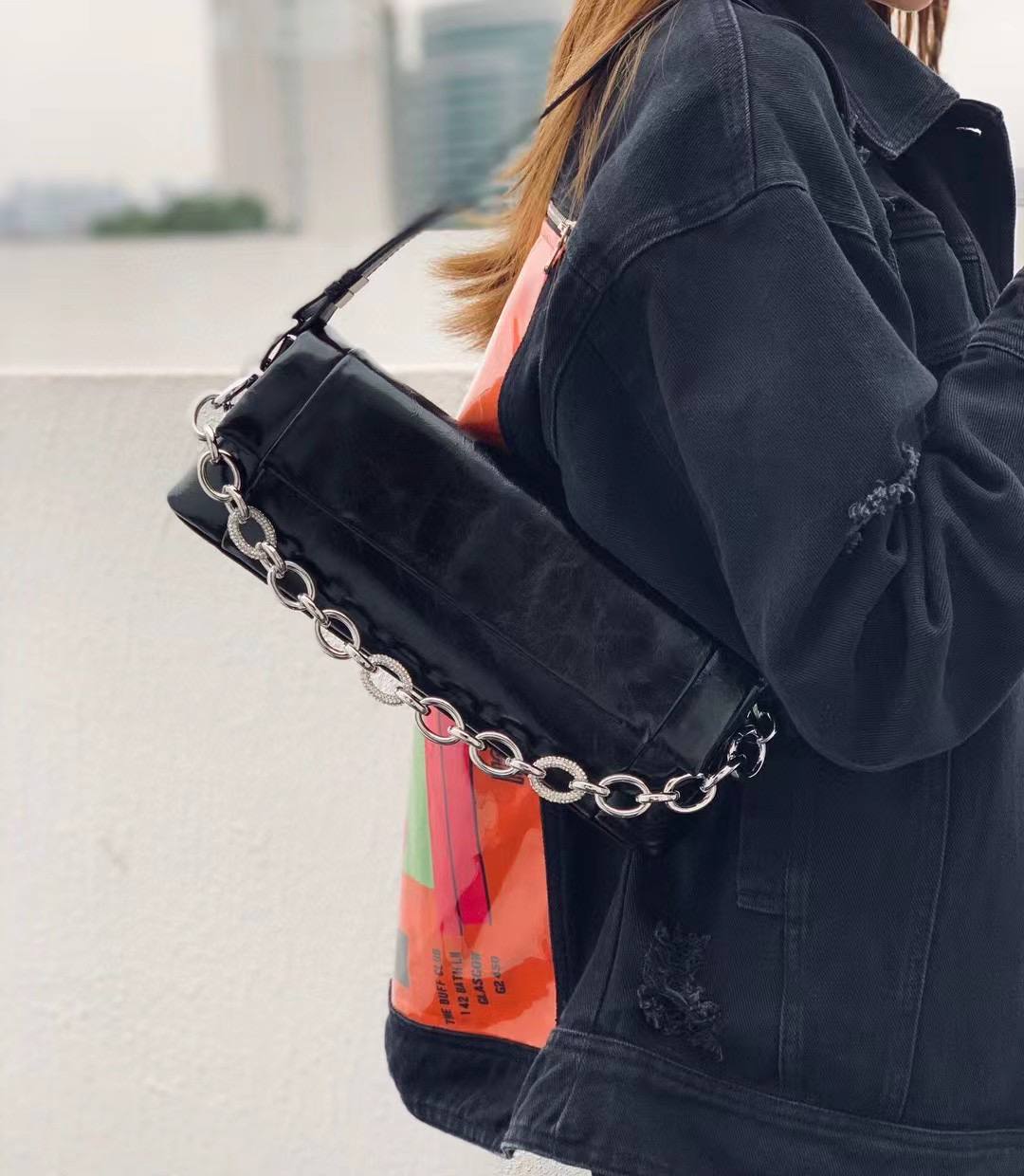 Noir Edge — Statement Leather Shoulder Bag