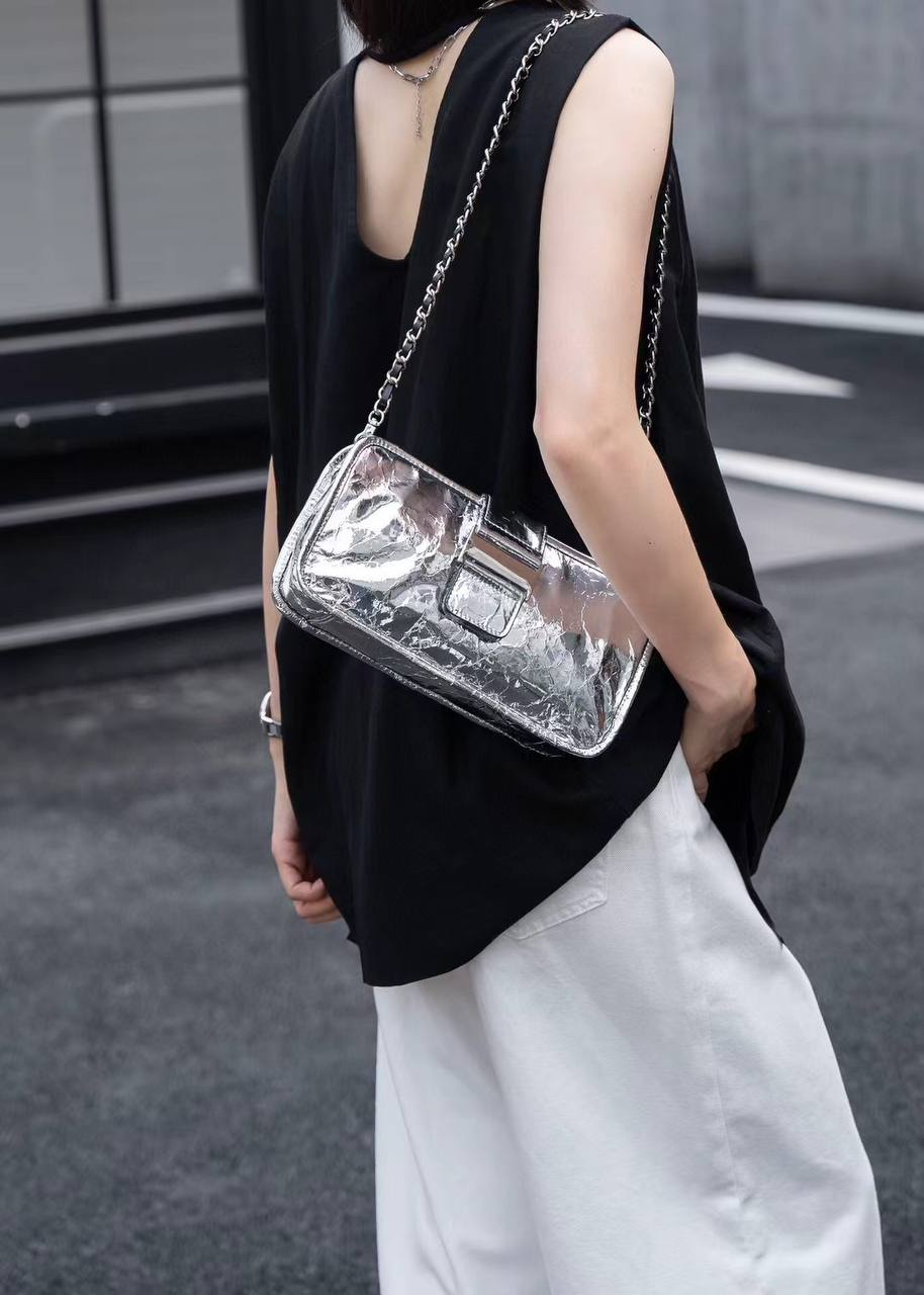 Luna Shine — Dual-Strap Leather Glam Bag