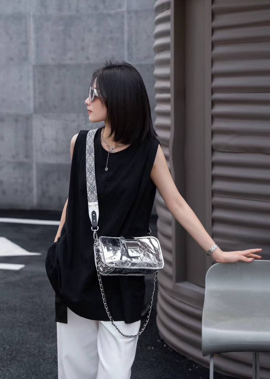 Luna Shine — Dual-Strap Leather Glam Bag