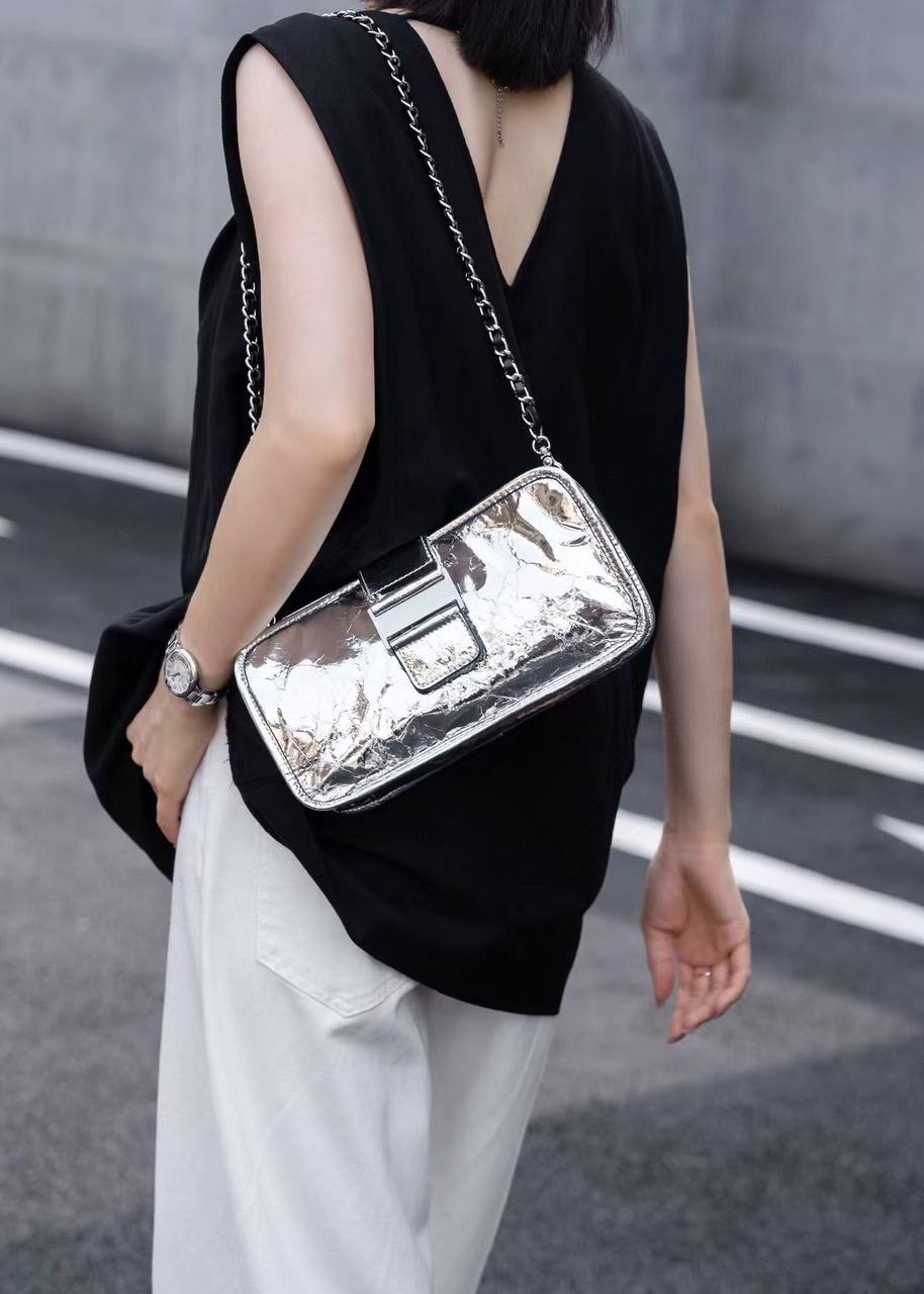 Luna Shine — Dual-Strap Leather Glam Bag