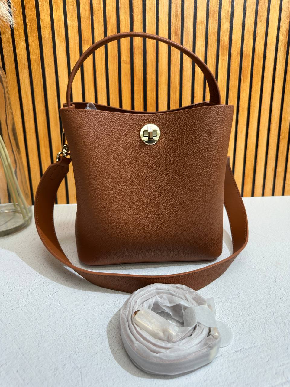 Monéva DuoLeather — Genuine Grained Leather Bag with Two Straps