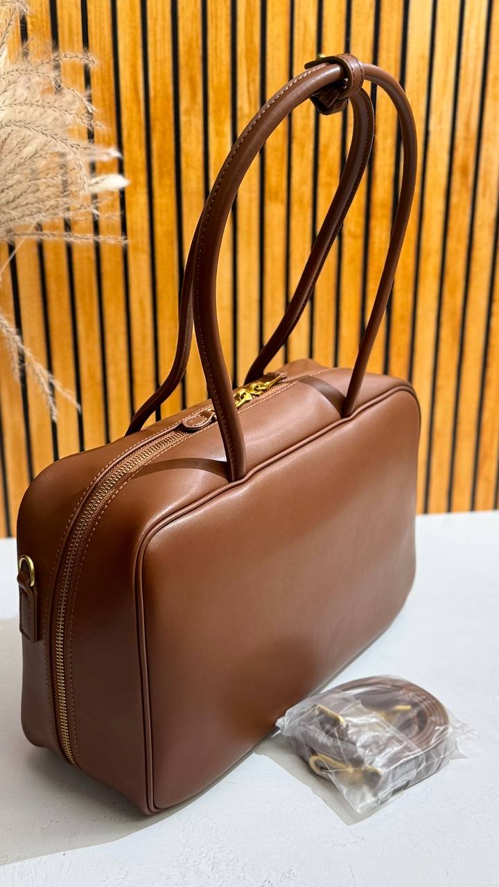 Linea Eleganza — Classic Genuine Leather Bag with Adjustable Strap