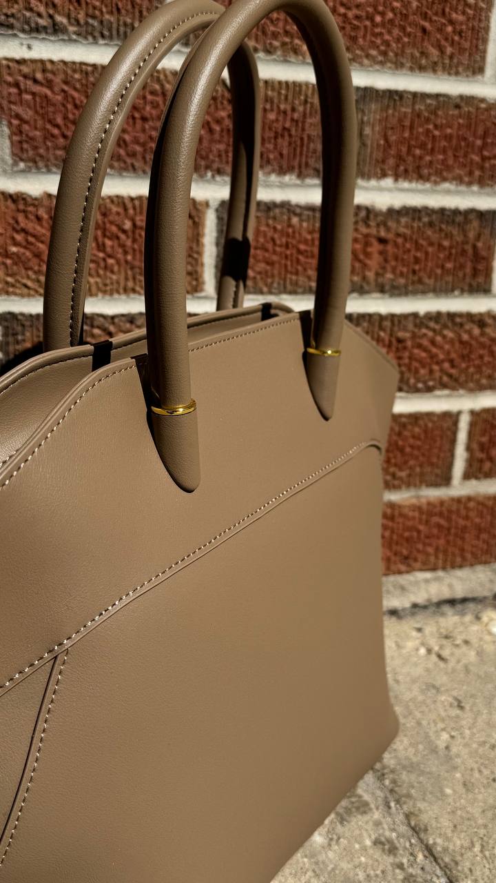 Gleam Luxe — Genuine Leather Tote Bag with a Metallic Shine ✨