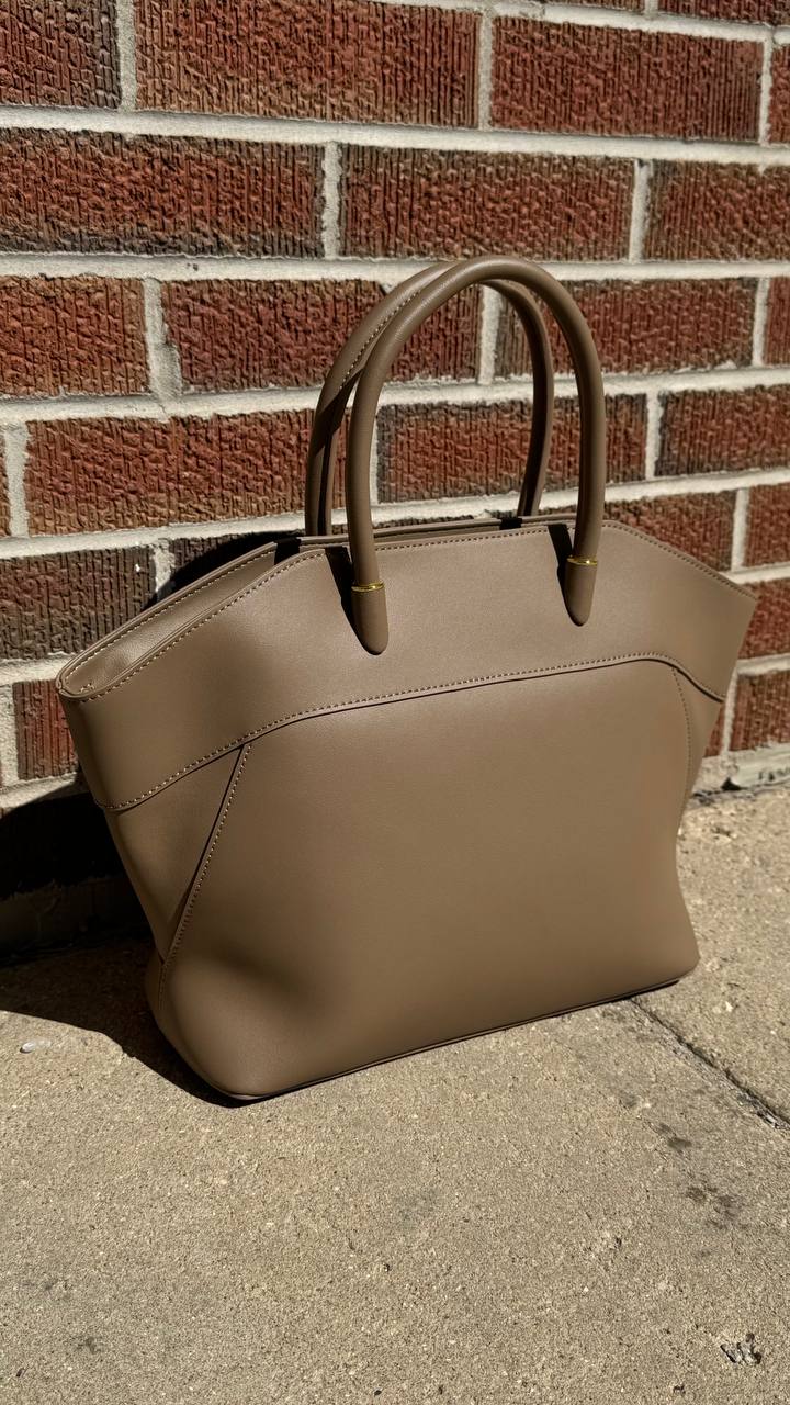 Gleam Luxe — Genuine Leather Tote Bag with a Metallic Shine ✨