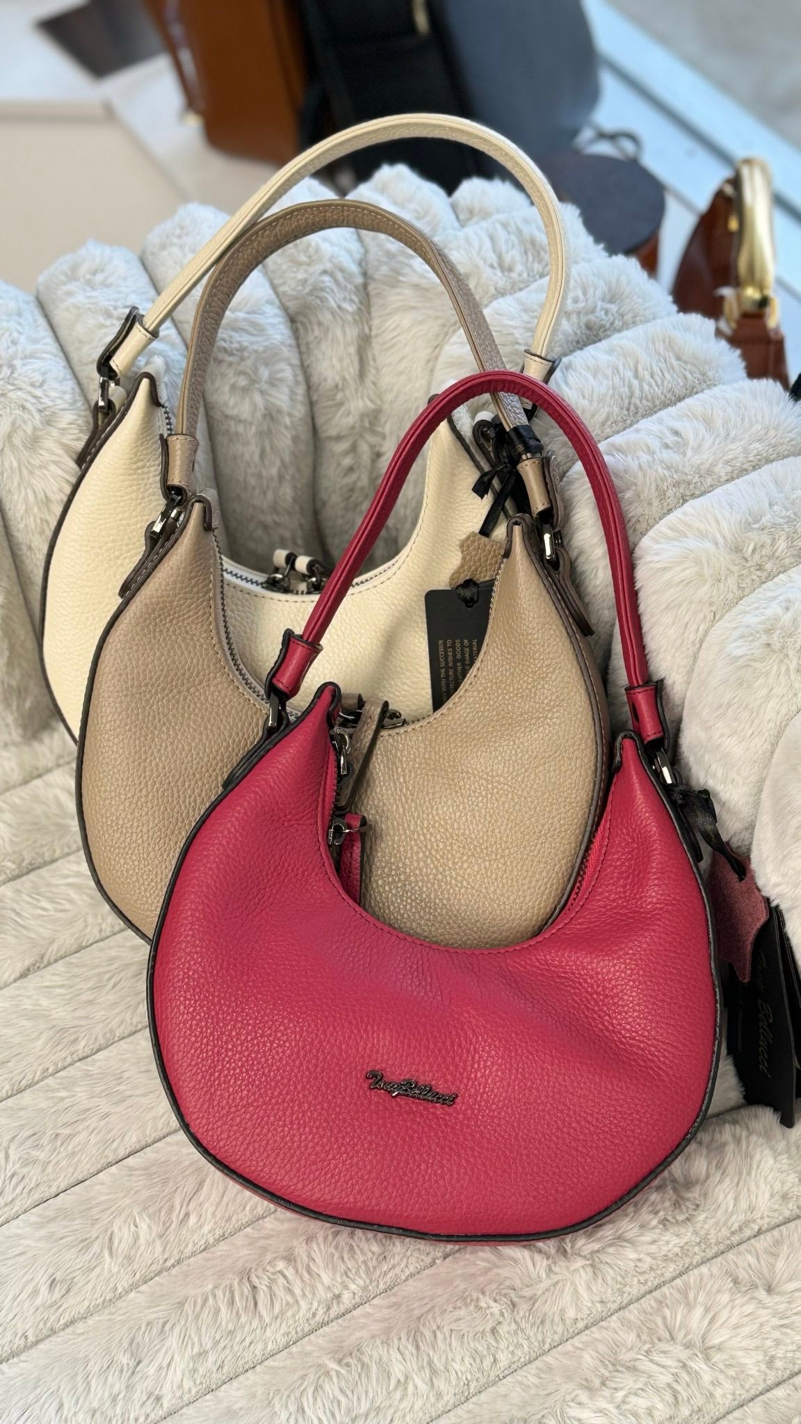 Moonlight Chic – Genuine Pebbled Leather Bag by Tony Bellucci